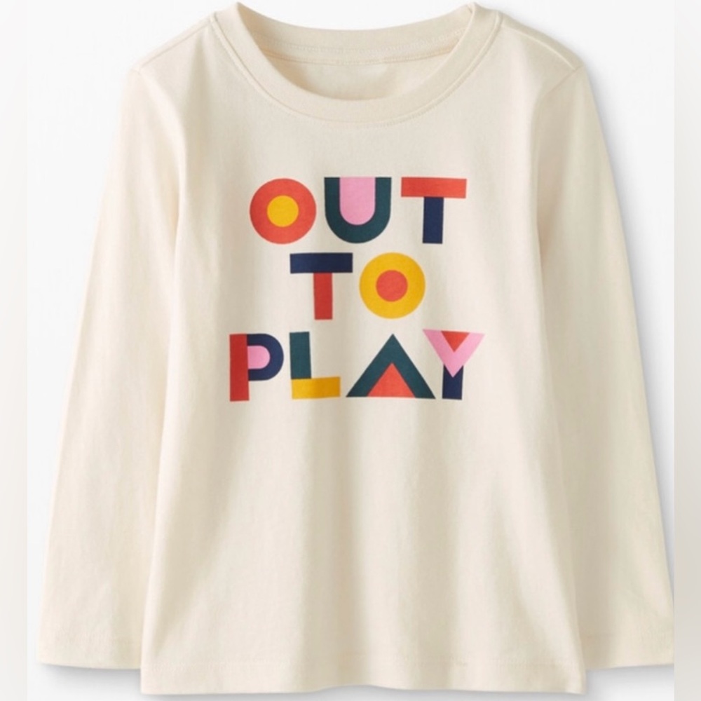 Hanna Andersson Girls Long Sleeve Graphic T-Shirt, Size 10